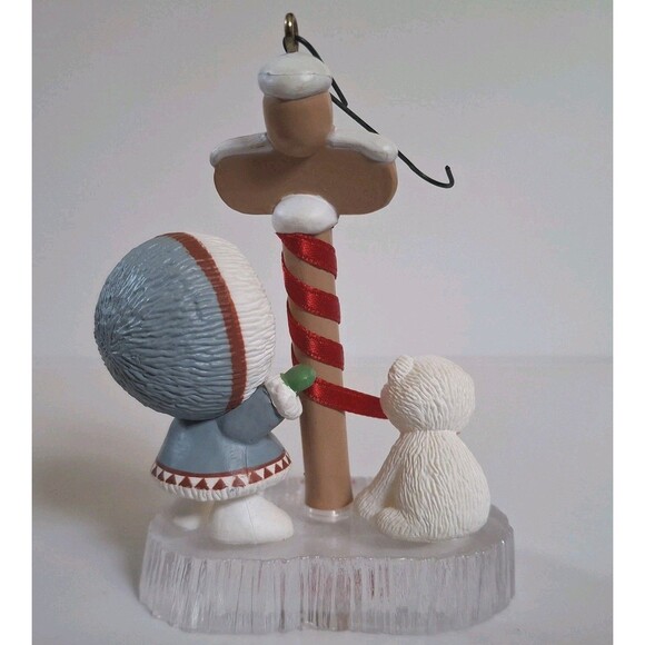 Hallmark 1988 Frosty Friends Eskimo Girl Dog Christmas Ornament Original Box - Picture 2 of 4